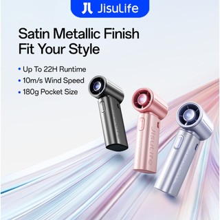 「NEW」JISULIFE Handheld Fan 9S  Rechargeable USB Fans Portable LED Display Fan With 5 Gears Strong Wind Electric Mini Fan Suitable for Outdoor and Office Life9