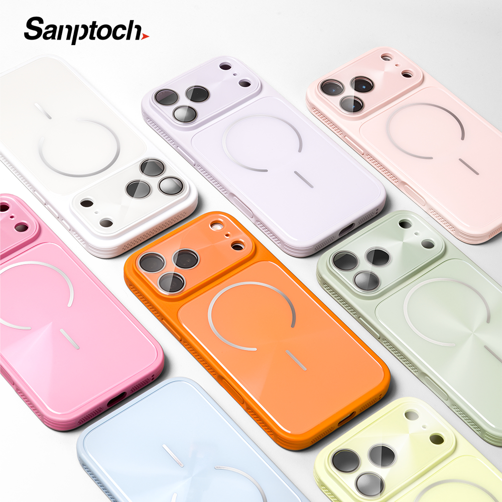 Sanptoch สําหรับ Magsafe Matte เคสโทรศัพท์สําหรับ iPhone 17 / 16 / 15 / 14 / 13 PRO MAX สีลูกกวาดกันกระแทกสําหรับ iPhone 17 PRO MAX การกระจายความร้อนขอบป้องกันปลอก