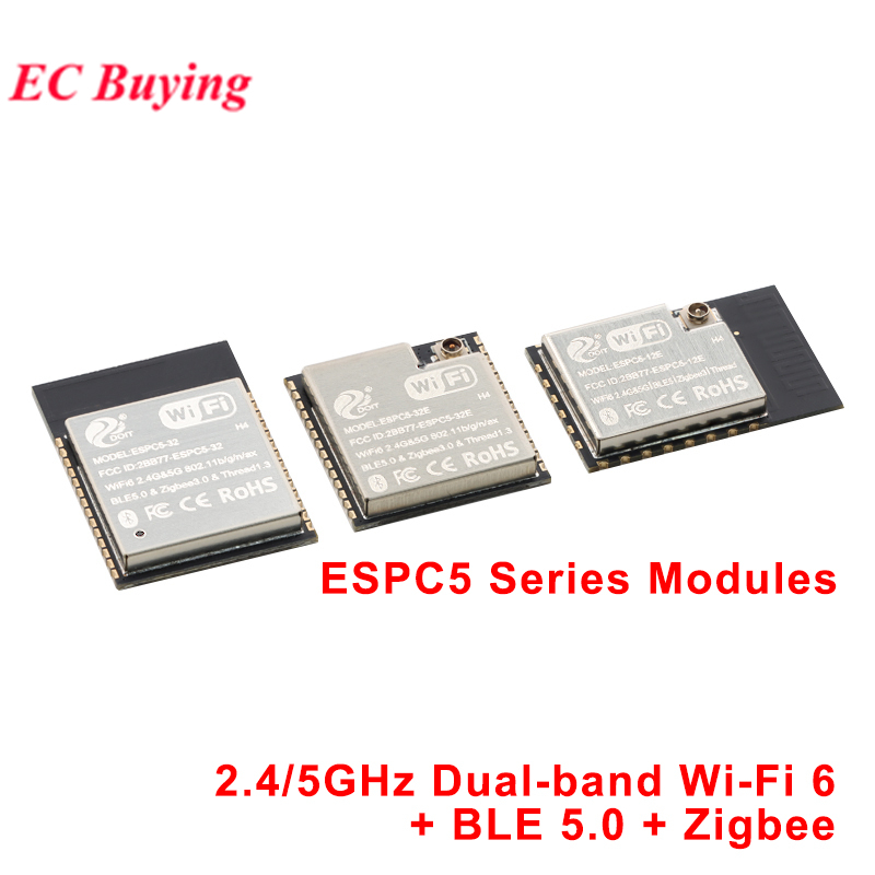 3 ชิ้น/1 PC ESP32-C5 ESP32C5 2.4G 5GHz Dual Band WIFI6 BLE Wi-Fi 6 BLE5.0 Zigbee โมดูล ESPC5-12 ESPC