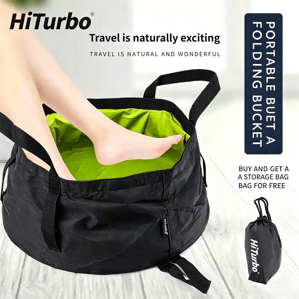 Hiturbo Collapsible Folding Travel Water Bucket Container Wash Basin Bag for Camping Hiking Fishing Outdoor 7L/17L