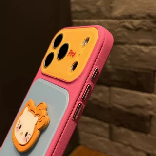 เคสโทรศัพท์ขาตั้งลายการ์ตูนบล็อกสีใหม่พร้อมข้อความแบบกําหนดเองสําหรับเคสไอโฟน17 Pro Max, 16 Pro Max, 14, และ 15 Pro Max