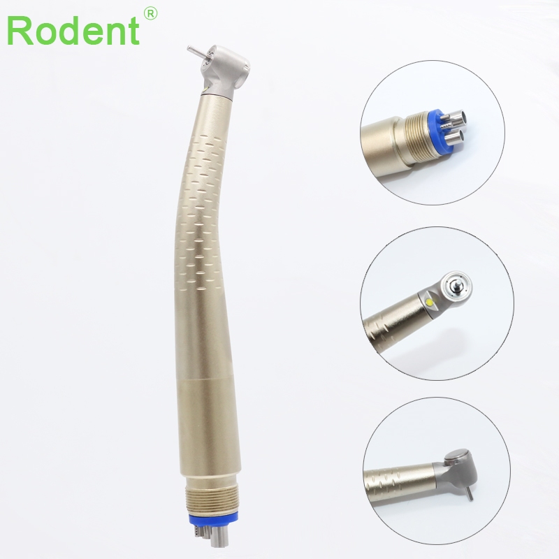 Mini head High-Speed Air Turbine 4 สเปรย์น้ําโลหะปุ่มกดทันตกรรม Handpiece พร้อม LED