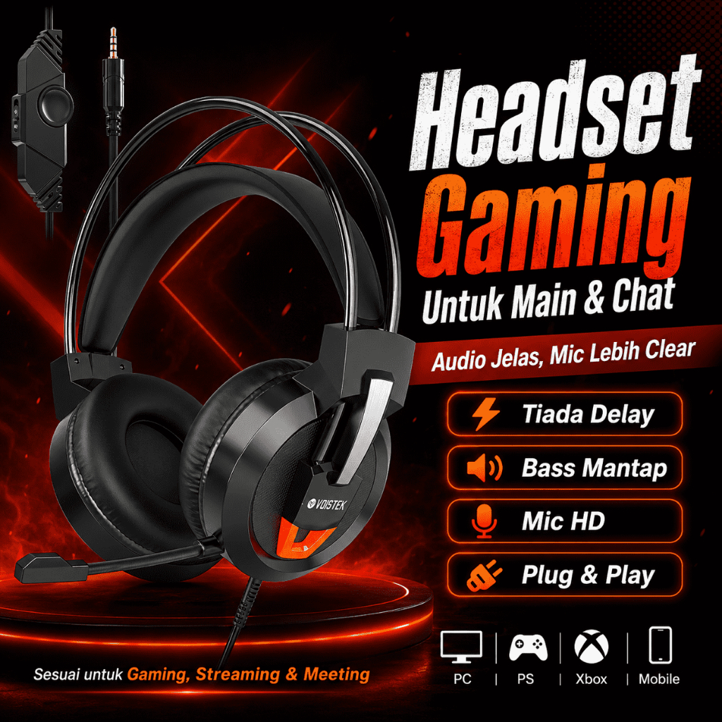 Voistek V9 หูฟังเล่นเกมแบบมีสายพร้อมไมโครโฟน RGB ไฟ LED 3.5 มม.ชุดหูฟังสเตอริโอเบสสําหรับ PC แล็ปท็อ