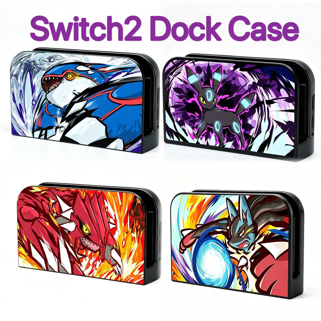 Switch2 Dock Station Case,Nintendo Switch 2 DOCK Station Pokemon Theme Cover Hard Case ใช้งานร่วมกับ