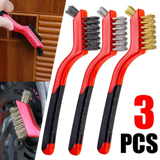 3pcs Stainless Steel Brush Brass Cleaning Brush Polishing Rust Remover Wire Burring Cleaning Tool
