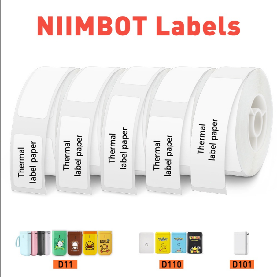 Niimbot D11 ป้าย D110 D101 กระดาษความร้อนป้ายสีขาวเทปสําหรับ NIIMBOT D110 D101 D11 เครื่องพิมพ์ฉลาก 