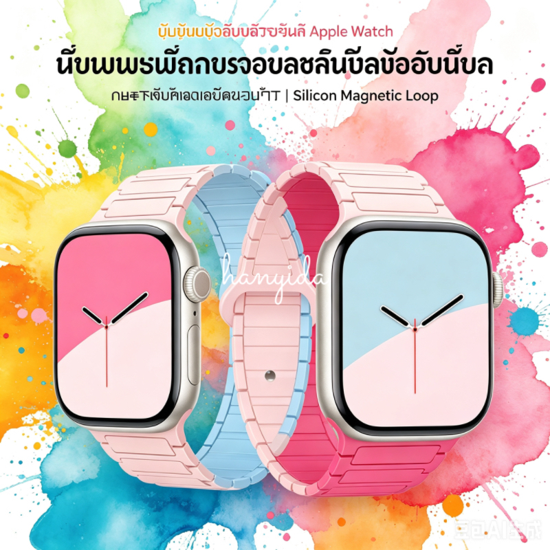 สายนาฬิกากีฬาแม่เหล็กซิลิโคนทูโทนสําหรับ Xiaomi Redmi Watch 3 5 Active Redmi Watch 6 สายรัดข้อมือสมาร์ทวอทช์ Redmi Watch 5 Lite Redmi กันน้ํา