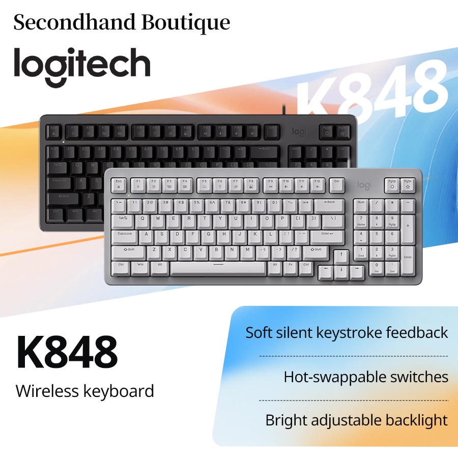 Logitech K848 Lingyan Series คีย์บอร์ดแบบมีสาย K848 สีดํา [920-013904] K848 สีขาว [920-013905】
