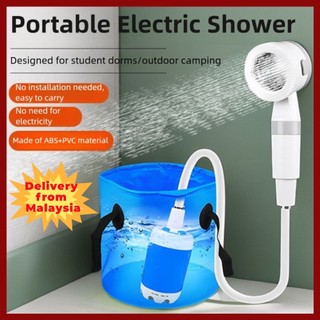 CREAMZO Portable Camping Shower, Temperature & Battery Digital Display 2 Spray Modes Electric Shower, High Quality Waterproof Lightweight Rechargeable Outdoor Bathing Supplies RV