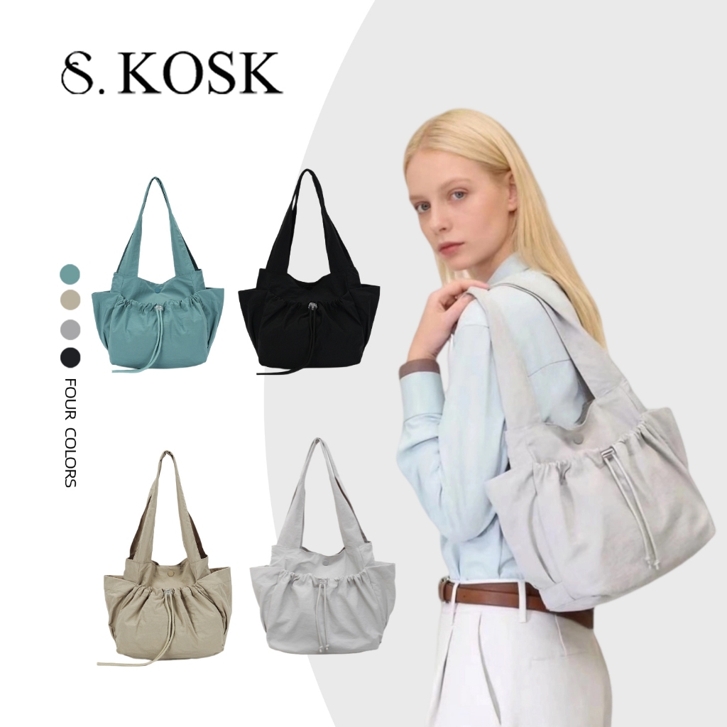 SDALY KOSK-กระเป๋าสะพายไหล่แบบมีเชือกรูด น้ำหนักเบา จุของได้เยอะ เหมาะสำหรับใช้ในชีวิตประจำวันและการเดินทาง