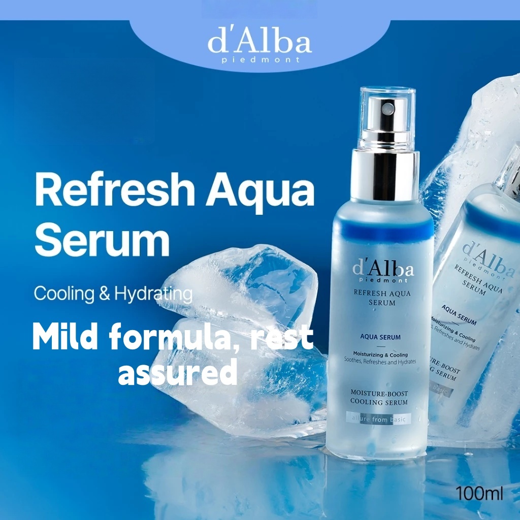 d'Alba Refresh Aqua Serum 100ml ดัลบา รีเฟรช อควา เซรั่ม สเปร์ยเซรั่มเติมความชุ่มชื้นให้ผิวล้ำลึก ปลอบประโลมผิวร้อน พร้อมลดอุณหภูมิผิว