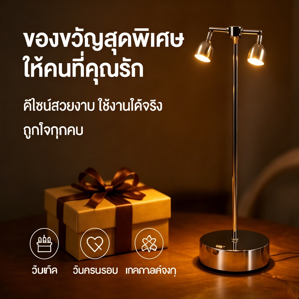 โลหะเสาสูงสองหัวไฟสปอตไลท์โคมไฟled โต๊ะบาร์โคมไฟตั้งโต๊ะแบบชาร์จไฟ LED ร้านอาหารบาร์ไฟคาเฟ่โคมไฟห้องนอนไฟข้างเตียง[จัดส่งในประเทศไทย]