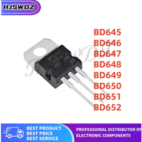 1-5PCS ใหม่ BD645 BD646 BD647 BD648 BD649 BD650 BD651 BD652 TO-220 Darlington ทรานซิสเตอร์