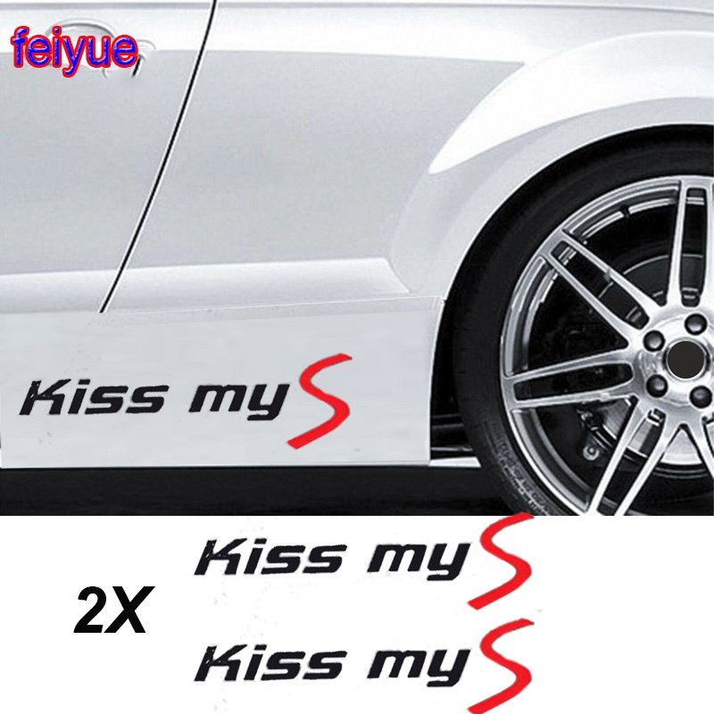 2pcs Kiss myS โลโก้รถสติกเกอร์สําหรับ bmw MINI COOPER CLUBMAN COUNTRYMAN PEACEMAN R55 R56 R57 R58 R5