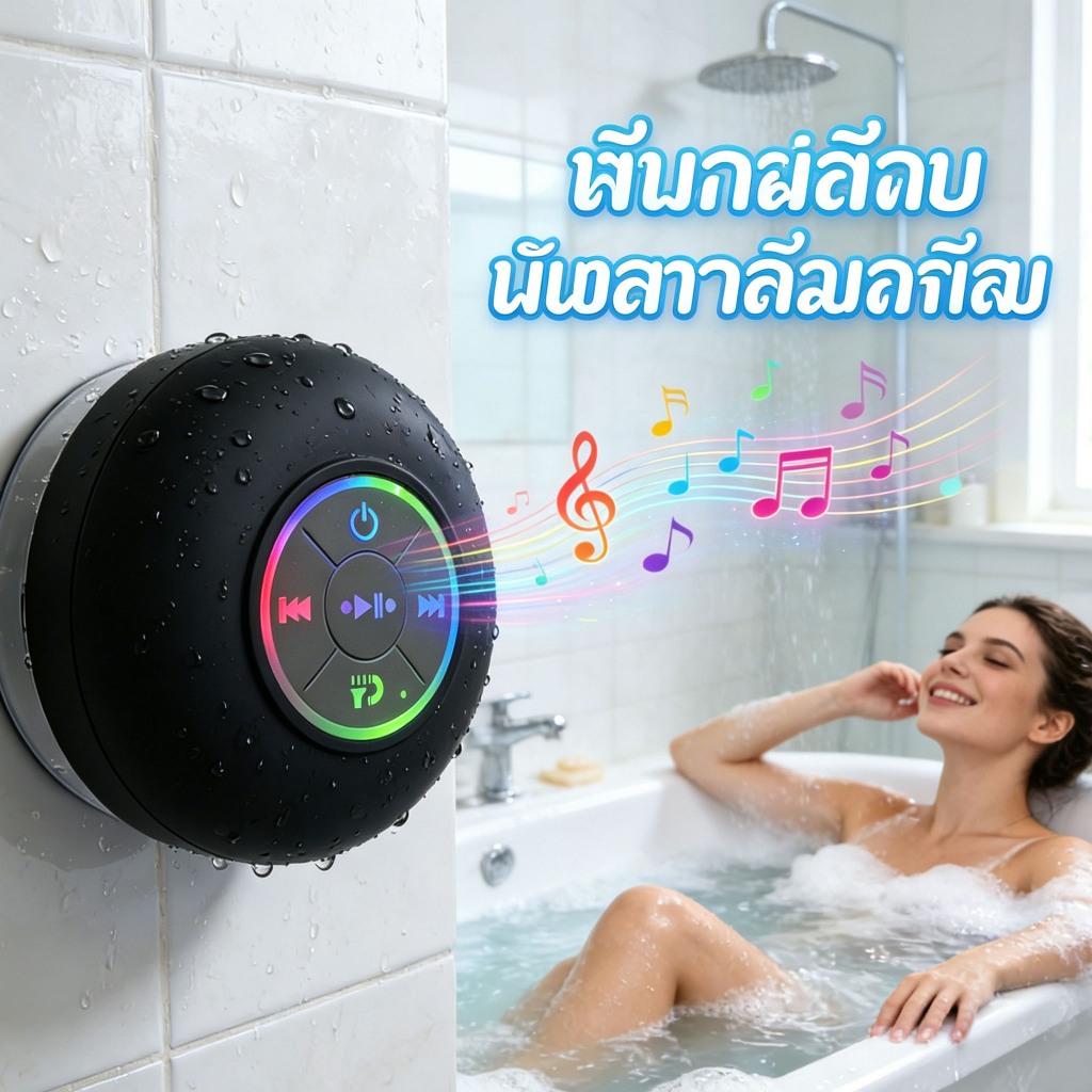 ห้องน้ํากันน้ําเสียงไร้สายบลูทูธลําโพงมินิแบบพกพากีฬากลางแจ้งขี่จักรยานฟังเพลงเครื่องเล่นเหมาะสําหรับ แอปเปิล ซัมซุง และแท็บเล็ตอื่นๆโทรศัพท์มื