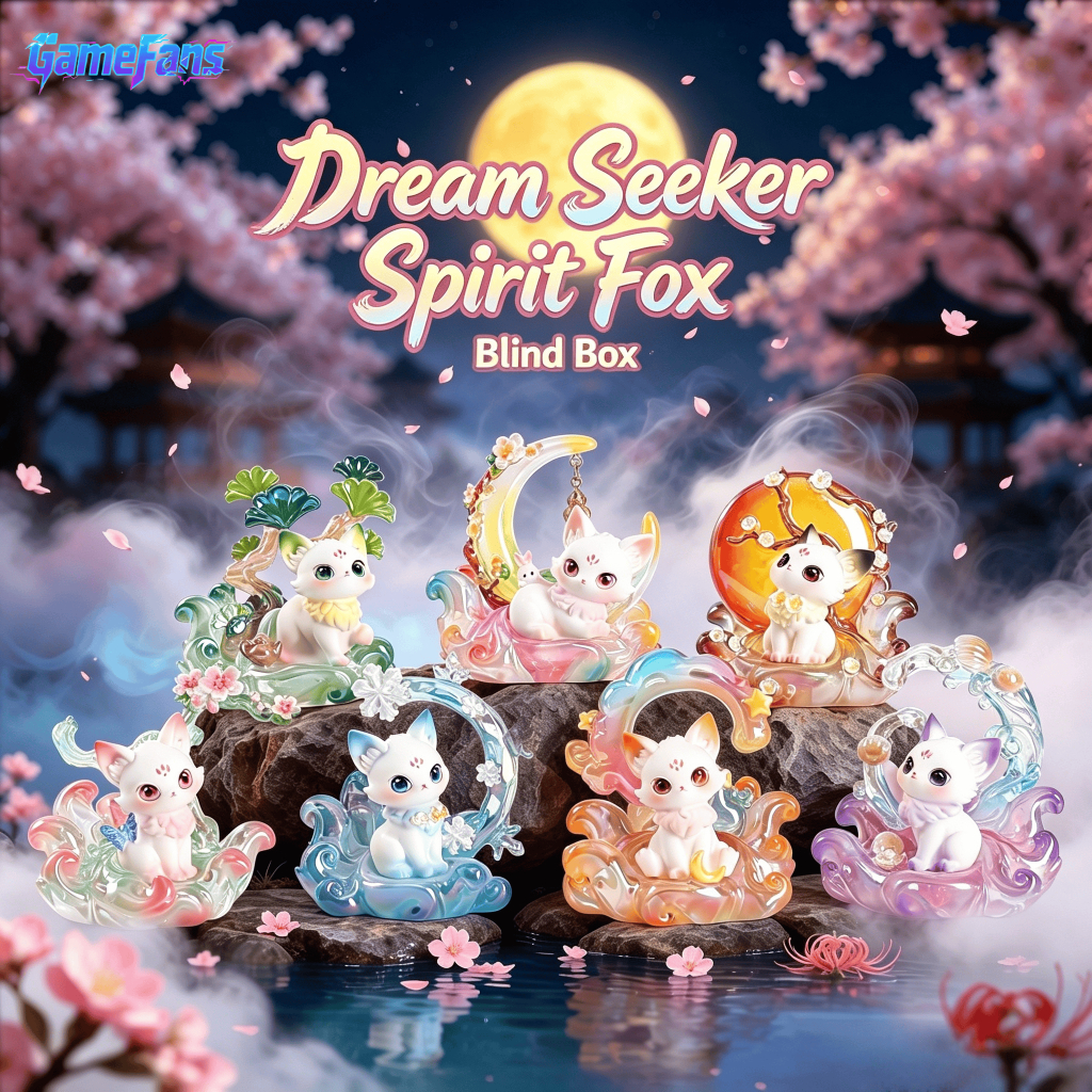 กล่องสุ่มสุนัขจิ้งจอก Dream Picking ของตกแต่งโต๊ะทำงานเรซินสไตล์หรูหรา ของขวัญของสะสมสุดฮิต
