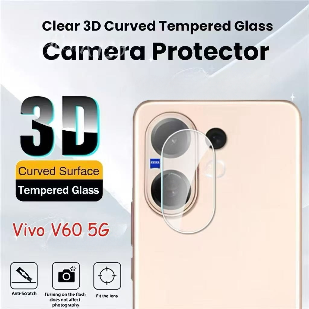 ฟิล์มกระจกปกป้องเลนส์กล้อง ใสคมชัด ไม่บดบังภาพ สำหรับ Vivo V70FE V70 / V70Elite V60 V60lite กันรอยกันฝุ่น พร้อมส่ง