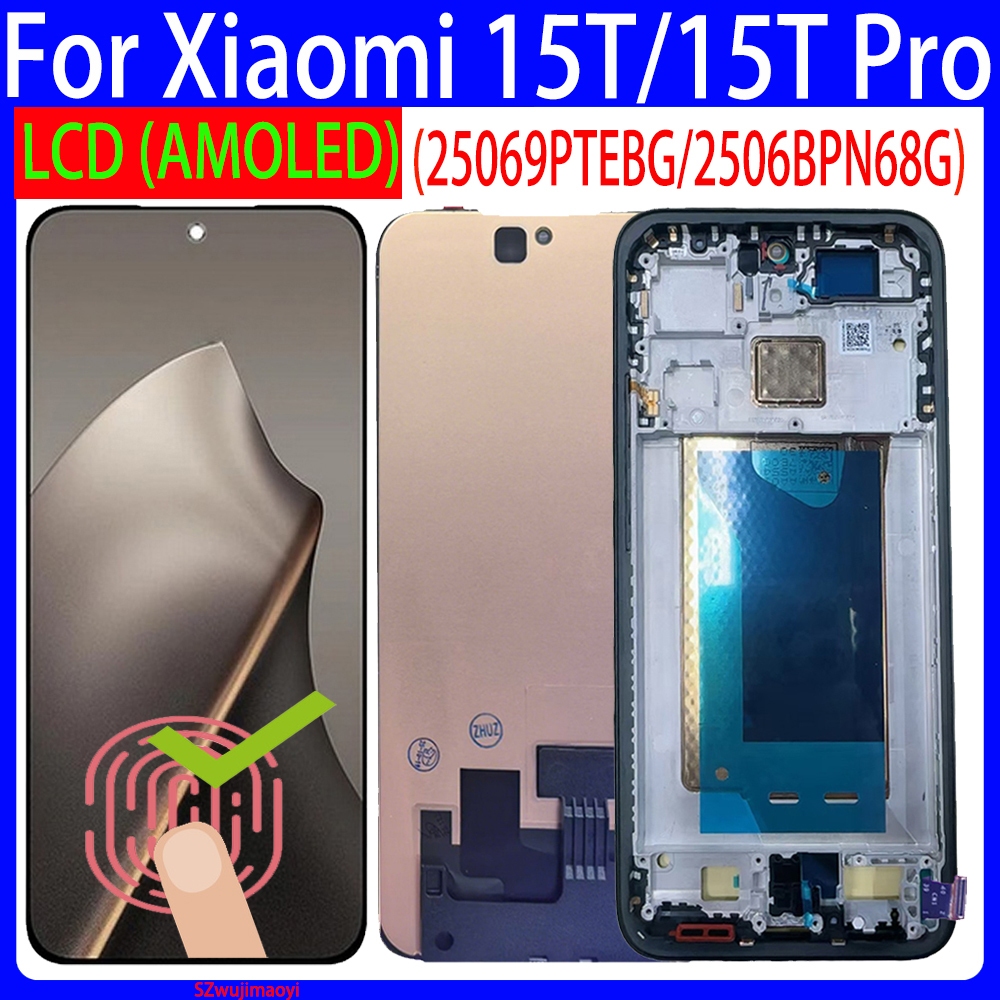 6.83 "AMOLED สําหรับ Xiaomi 15T 15 T 25069PTEBG จอแสดงผล Lcd Touch Screen Digitizer สําหรับ XIAOMI mi15tPro เปลี่ยนจอแสดงผล