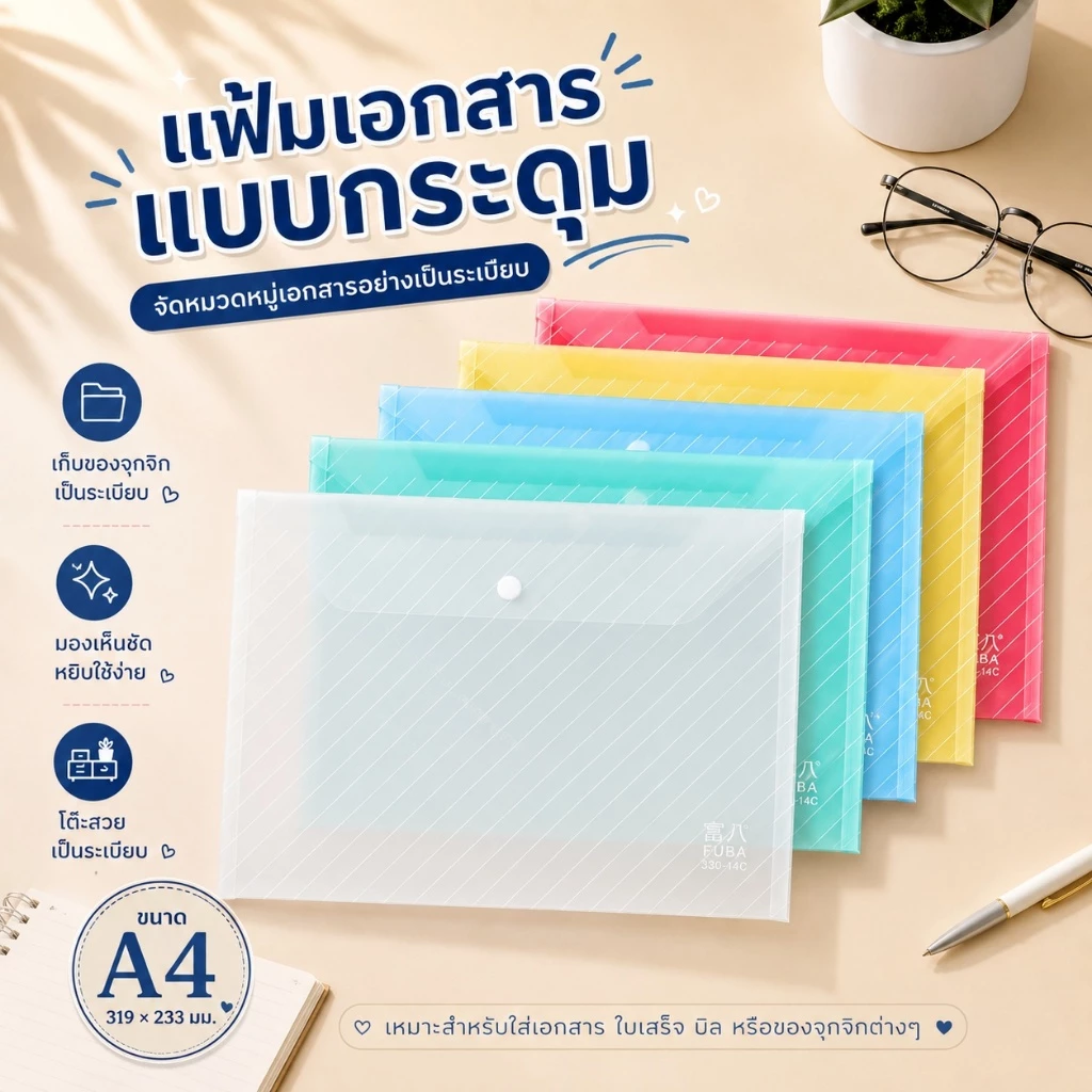 S00080 สามารถถือกระเป๋าแฟ้มใสสามารถถือโฟลเดอร์หนา4ทบได้