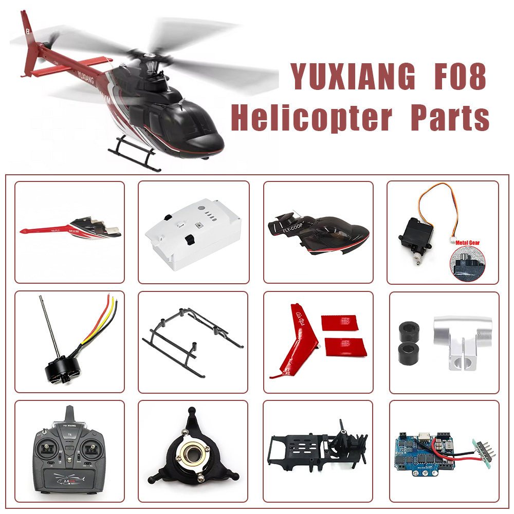 Yuxiang F08 Bell 206 ชิ้นส่วนเฮลิคอปเตอร์ควบคุมระยะไกลที่สมจริง-3