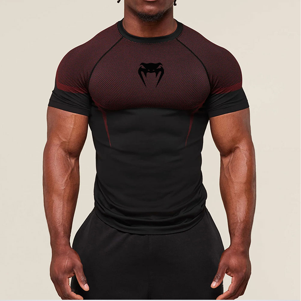 Venum Serpent กราฟิกผู้ชายการบีบอัดแขนสั้นเสื้อยืด Anti รูปที่ 8