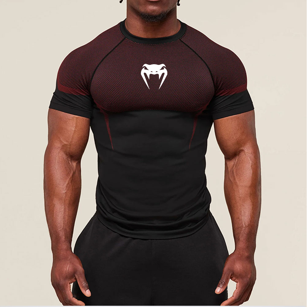 Venum Serpent กราฟิกผู้ชายการบีบอัดแขนสั้นเสื้อยืด Anti รูปที่ 5