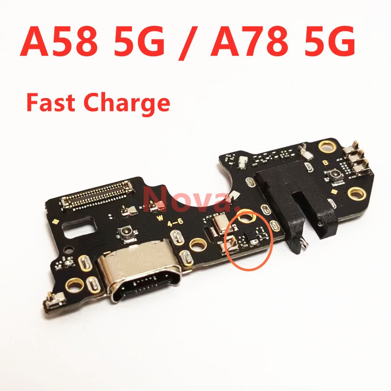 Fast Charging สําหรับ Oppo A58 5G / A78 5G USB Charger Dock พร้อมพอร์ต IC Connector Flex Cable อะไหล่ซ่อม