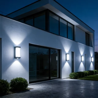 โคมไฟติดผนัง LED IP65 โคมไฟติดผนังกันน้ํา 25W แสงกลางแจ้งระเบียง สวนลานบ้านโคมไฟติดผนังห้องนอนบันไดตกแต่ง