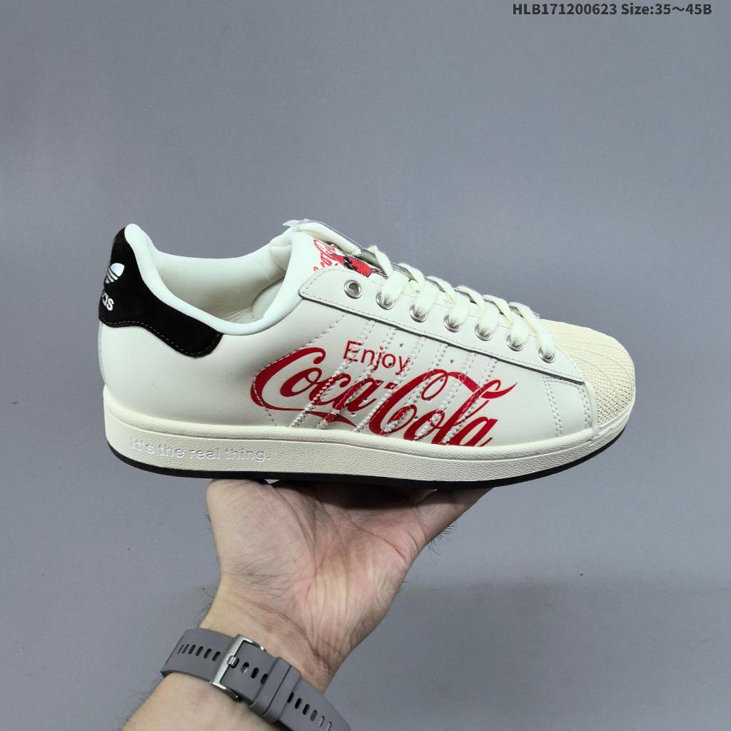 HUALA2 Coca-Cola X SUPERSTAR II Shell Head Series Low-top Classic รองเท้าผ้าใบกีฬาลําลองอเนกประสงค์ 