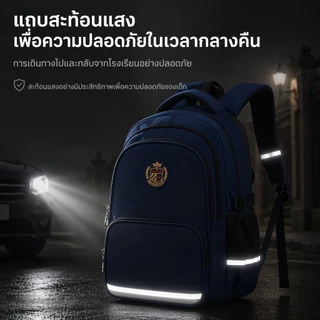 EDISON กระเป๋านักเรียนประถม เป้สะพายหลัง กันน้ำ น้ำหนักเบา ป้องกันหลังค่อม ช่องเยอะ ทนทาน สำหรับเด็กชายหญิง
