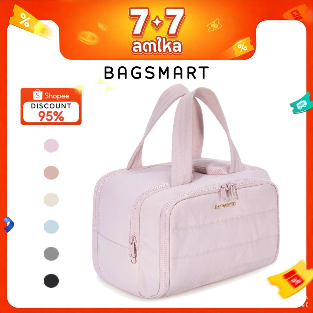 BAGSMART กระเป๋าเครื่องสำอาง กระเป๋าจัดระเบียบ cosmetic bag กระเป๋าใส่อุปกรณ์อาบน้ำ  Travel Organizer Bag