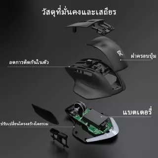 Redragon BM-2995 Tri-Mode Wireless Gaming Mouse Ergonomic Full ขนาด 12800 DPI RGB ชาร์จบลูทูธเมาส์สําหรับมือขนาดใหญ่