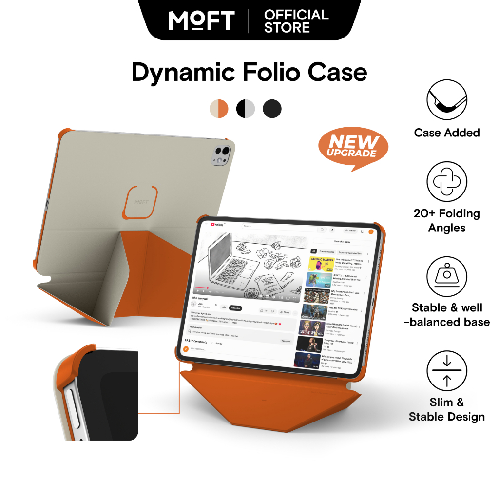 MOFT Dynamic Folio With Case สําหรับ iPad เข้ากันได้กับ iPad Air 11 M3/M4(2026) & Pro 13 M4/M5 & iPad mini 7 (2025) iPad Pro 11 M4/M5