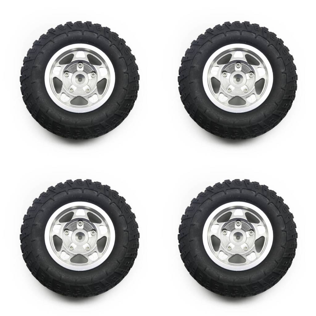 4PCS ZenithRC โลหะ Beadlock ล้อยางสําหรับ 1/12 MN300 MN212 MN78 MN82PRO MN99S MN98 V2 WPL C14 C24 C54 C64-1 C74-1 JJRC RC Crawler รถอะไหล่อัพเกรดขอบโลหะยาง Tyre