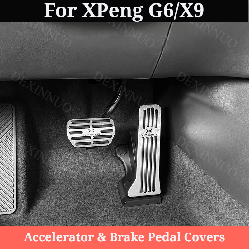 สําหรับ Xpeng G6/X9 2023-2026 สแตนเลสสตีลคันเร่งเบรคการปรับเปลี่ยนภายใน Accelerator เบรค antiskid เท้าเหยียบอุปกรณ์เสริม
