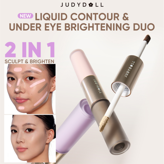 [INFLUENCER] JUDYDOLL Liquid Highlighter & Contour Duo เฉดดิ้ง ไฮไลท์ลิควิด ปกปิดรอยผิว ผิวสว่างทั่วหน้า โครงหน้ามีมิติ