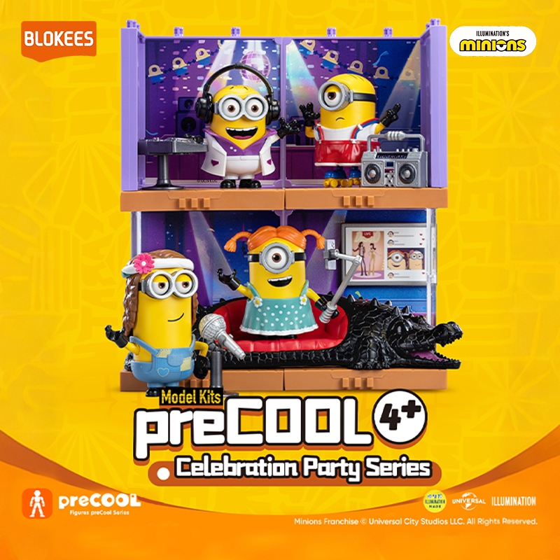 BLOKEES Minions preCOOL 01-08 Cute Collection Mini Figures Blocks ชุดปาร์ตี้ฉลอง/โรงงานเยลลี่