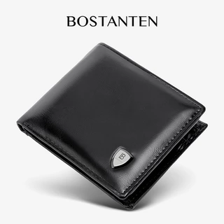 BOSTANTEN Onyx กระเป๋าสตางค์ผู้ชาย หนัง PU ช่องใส่บัตรหลายช่อง พับสามทบ ดีไซน์หรู พร้อมกล่องของขวัญ