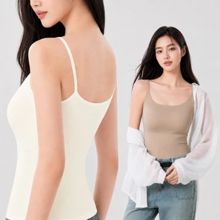 Qiaoaiti เสื้อสายเดี่ยว เสื้อกล้ามผู้หญิง มีฟองน้ำในตัว สไตล์ Y2K ผ้าไหมน้ำแข็ง แฟชั่นฤดูร้อน ฮิตมาก