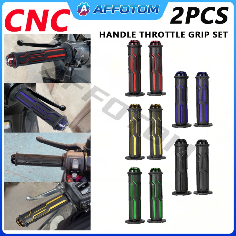 AFFOTOM UNIVERSAL อลูมิเนียมอัลลอยด์ HANDLE THROTTLE GRIP SET สําหรับ Click 125i / Aerox 155/ADV160/