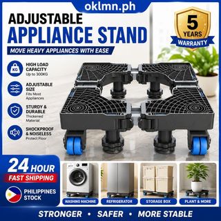 4 Legs Wheel Adjustable Washing Machine Stand Refrigerator Base Heavy Duty Stainless Steel Stand