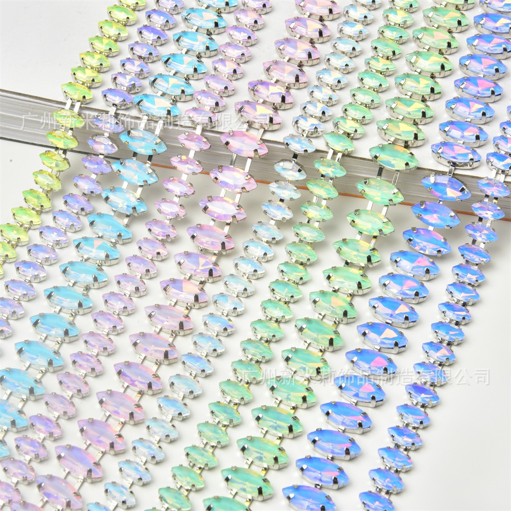 50 ซม.คริสตัล Marquise Rhinestone ถ้วย Hand-made Claw CHAIN รองเท้ากระเป๋าเสื้อผ้า DIY อุปกรณ์เสริม
