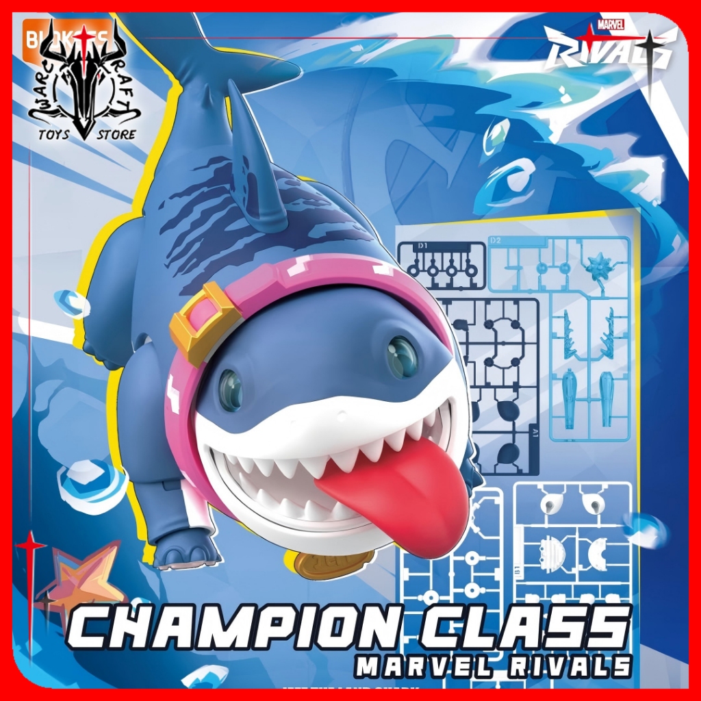 [ในสต็อก]Blokees Champion Class Marvel Rivals Jeff the Land Shark Building Action Figure