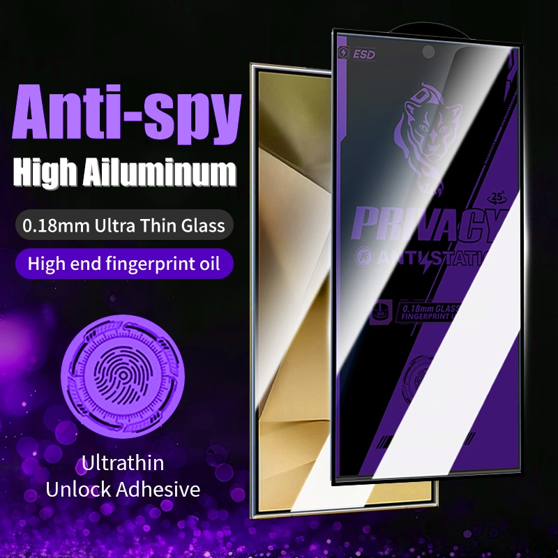 ฟิล์มกระจก ฟิล์มกันเสือก Samsung กันมองกันเสือก สำหรับ Samsung Galaxy S26 Ultra S25 S24 S23 S22 S21 Ultra S26 S25 S24 Plus ฟิล์มกระจกเต็มจอ มองเสือก