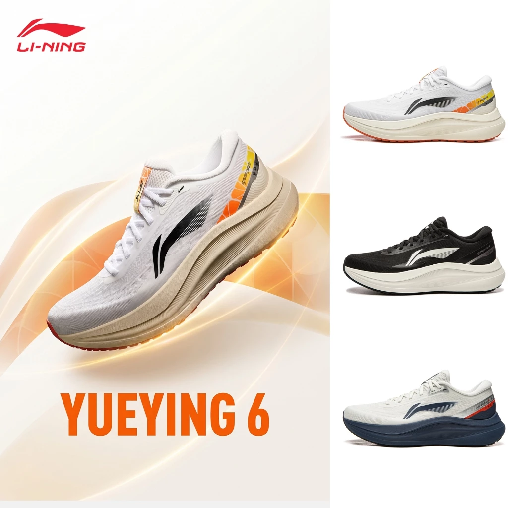 LI-NING YUEYING 6 ARHW017 Men Running Shoes ของแท้อย่างเป็นทางการ, Light Breathable Upper, Anti-Twist Arch Support, Anti-Slip Wearproof Sole for Daily Jogging Training