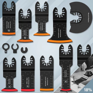 10 ชิ้น Oscillating ใบเลื่อย Bimetal Oscillating Multitool ใบมีดที่แม่นยําตัดกว้าง Arc ใบเลื่อยตรง
