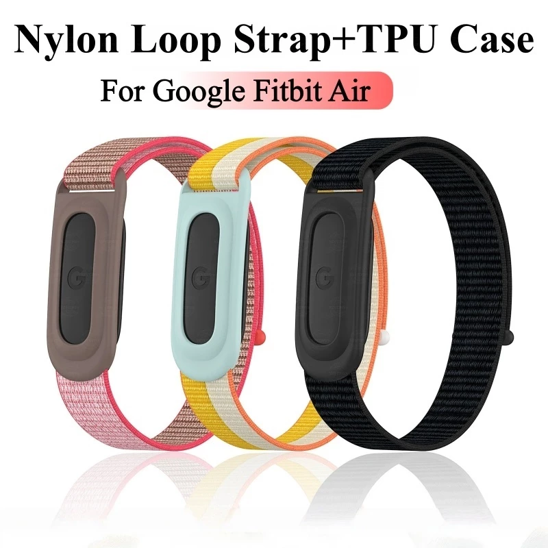 สําหรับ Google Fitbit Air สายคล้องคอไนลอนสายรัด + TPU สําหรับ google fitbit air สมาร์ทนาฬิกาสร้อยข้อมืออุปกรณ์เสริม