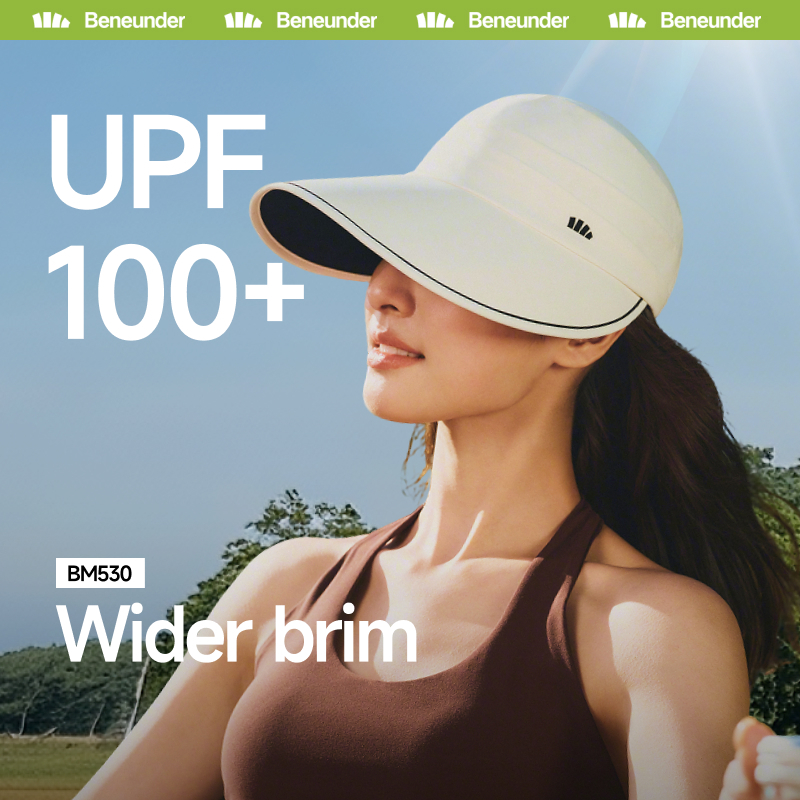 Beneunder BM530, หมวกกันแดดปีกกว้าง UPF100+, โป๊ะเต็ม 100%, ซักได้, ปีกขนาดใหญ่ 12 ซม., เย็น 17.2°C ภายใต้หมวก, แถบเหงื่อออกระบายความร้อน, AAA ต้านเชื้อแบคทีเรีย, น้ําหนักเบาพิเศษ 75g, ปรับได้