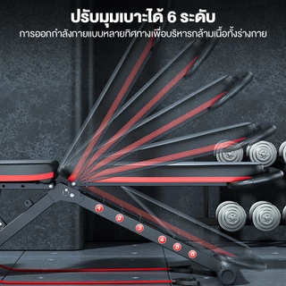 OneTwoFit ม้านั่งออกกําลังกาย ม้านั่งดัมเบลอเนกประสงค์ ม้านั่งซิทอัพ ปรับมุมเบาะได้ 6 ระดับ พับได้ รับน้ำหนักได้ 150 กก.