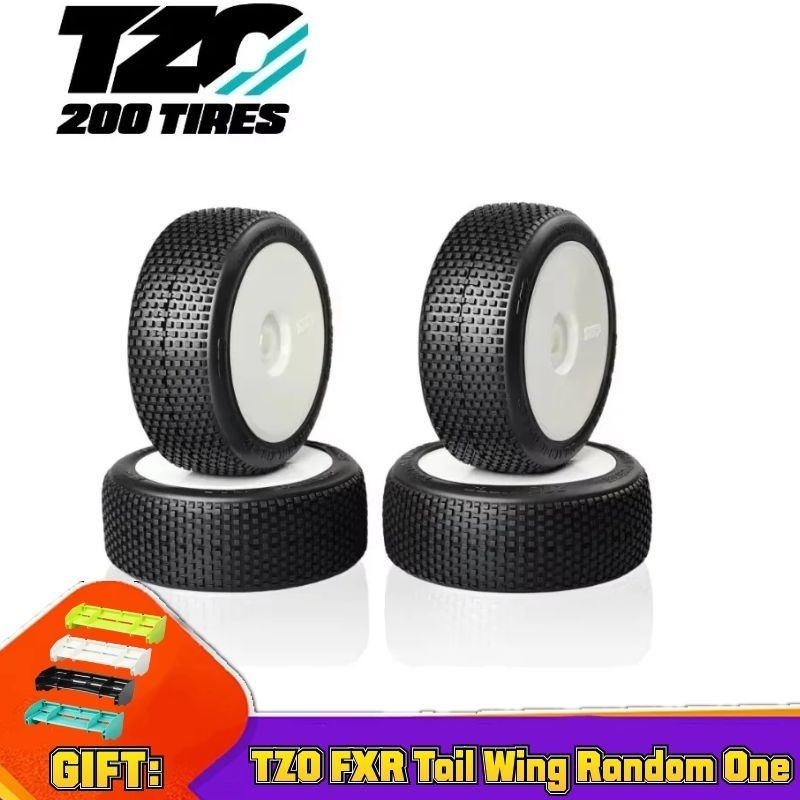 TZO ควบคุมยาง TSC10 1/8 RC Buggy ยางนุ่ม High-grip กว้าง Pin Square Lug Pre Glued Racing ยาง XRAY AE
